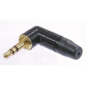 Neutrik minijackstik stereo, vinkel, Sort